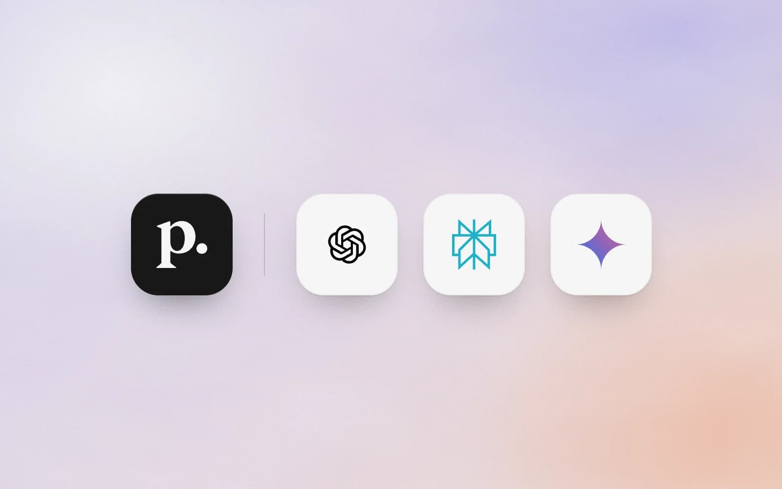 Le logo Prepon à côté des logos de ChatGPT, Perplexity et Gemini